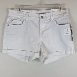 NWT Old Navy Denim Shorts Boyfriend Mid Rise White